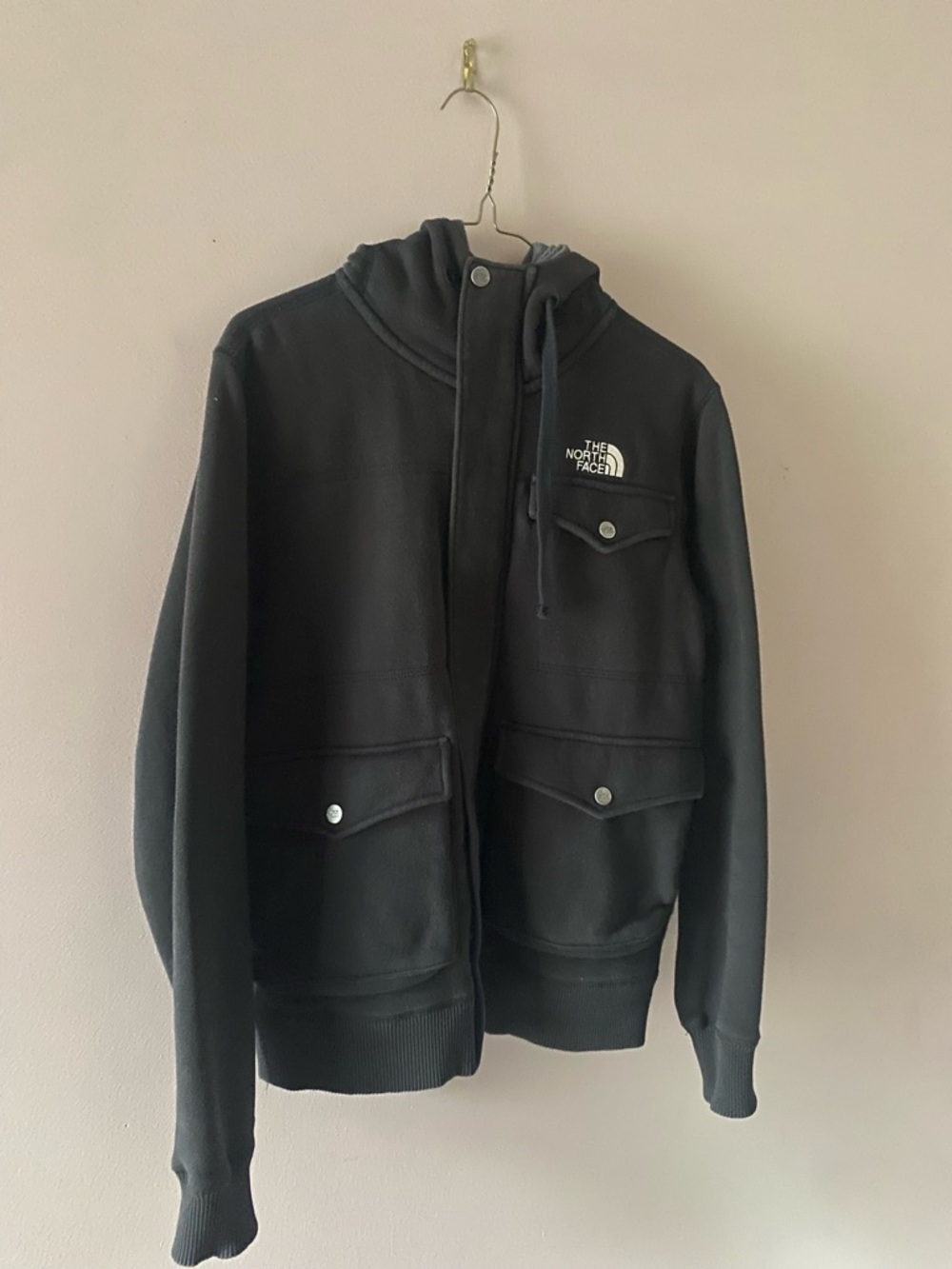 The North Face Black Fleece with White Logo Tag